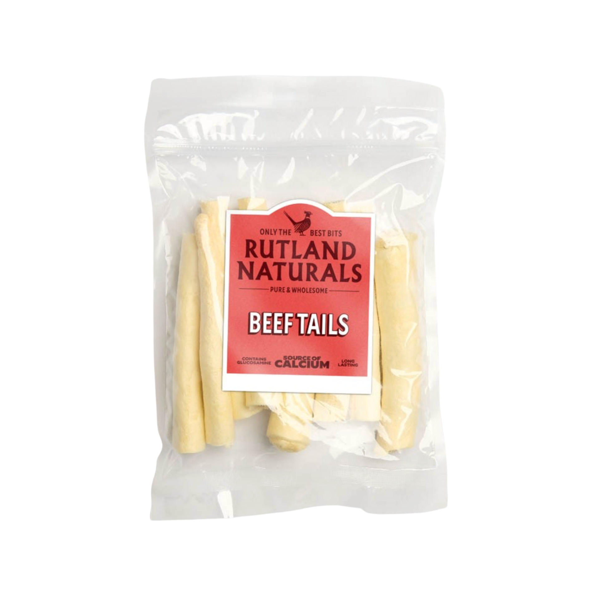 Rutland Naturals beef tails, natural dog chews, 200g