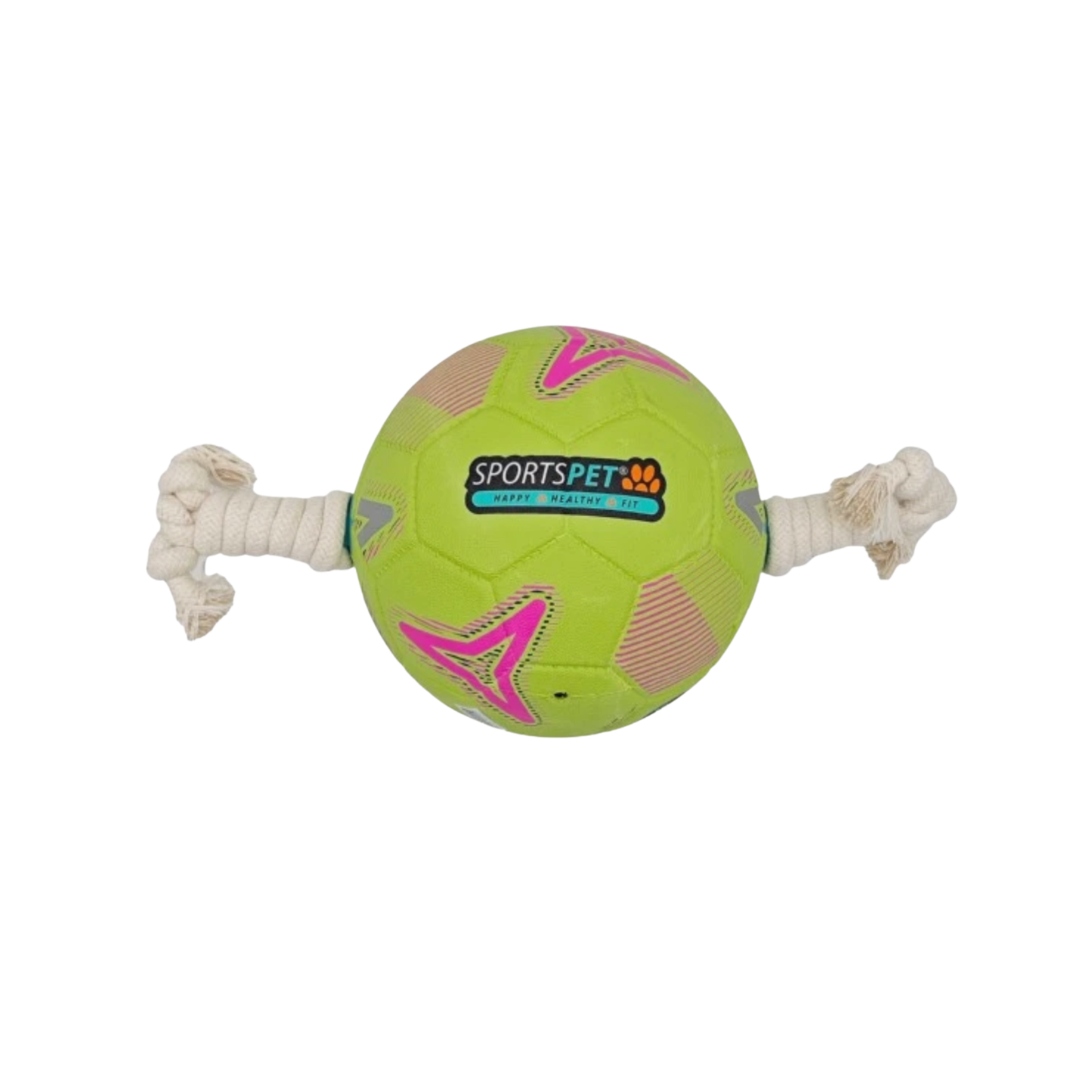 Sportspet Team Football dog toy with rope grips, Size 3