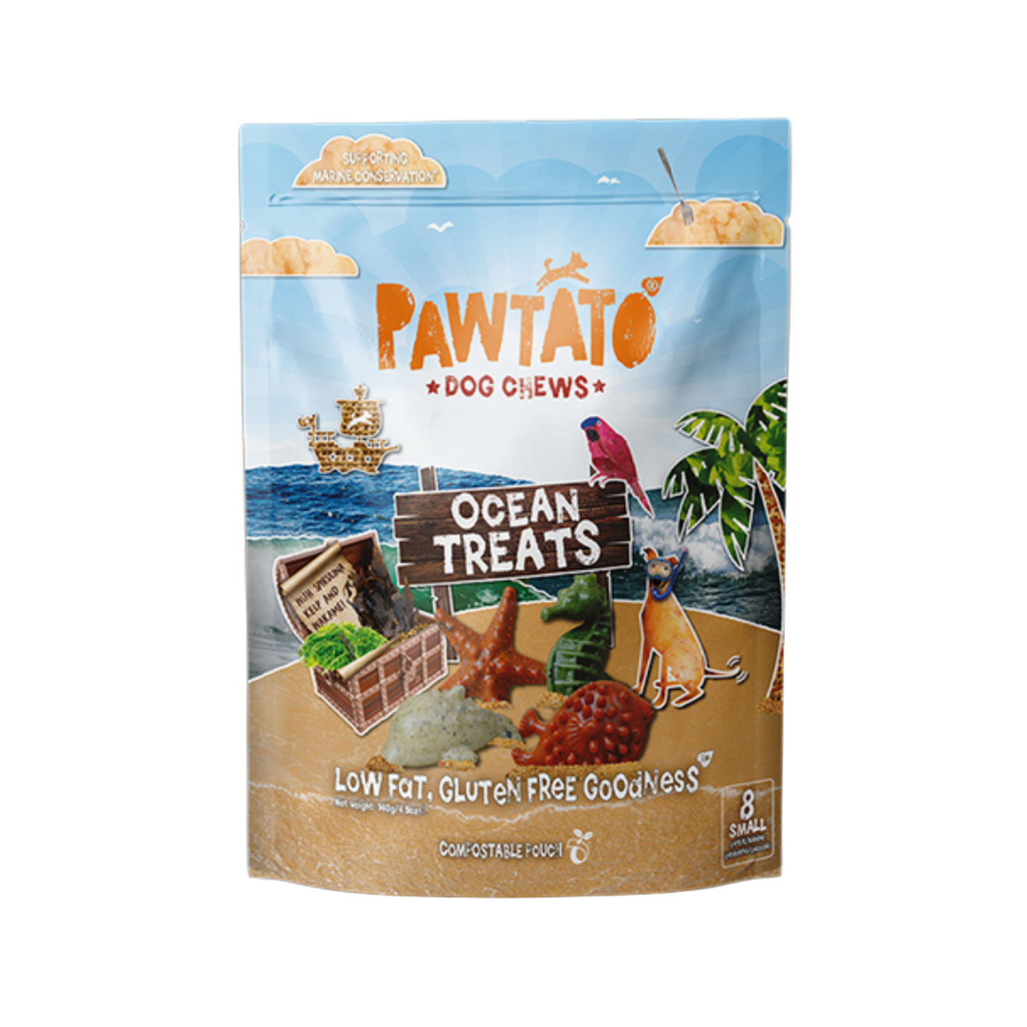 Pawtato Ocean Dog Treats Small, Pack Of 8, 140g