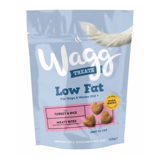 Wagg Low Fat Dog Treats With Turkey & Rice Meaty Bites 125g