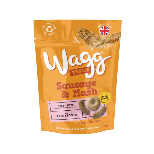 Wagg Sausage & Mash Dog Treats With Pork & Potato Tasty Bites 125g