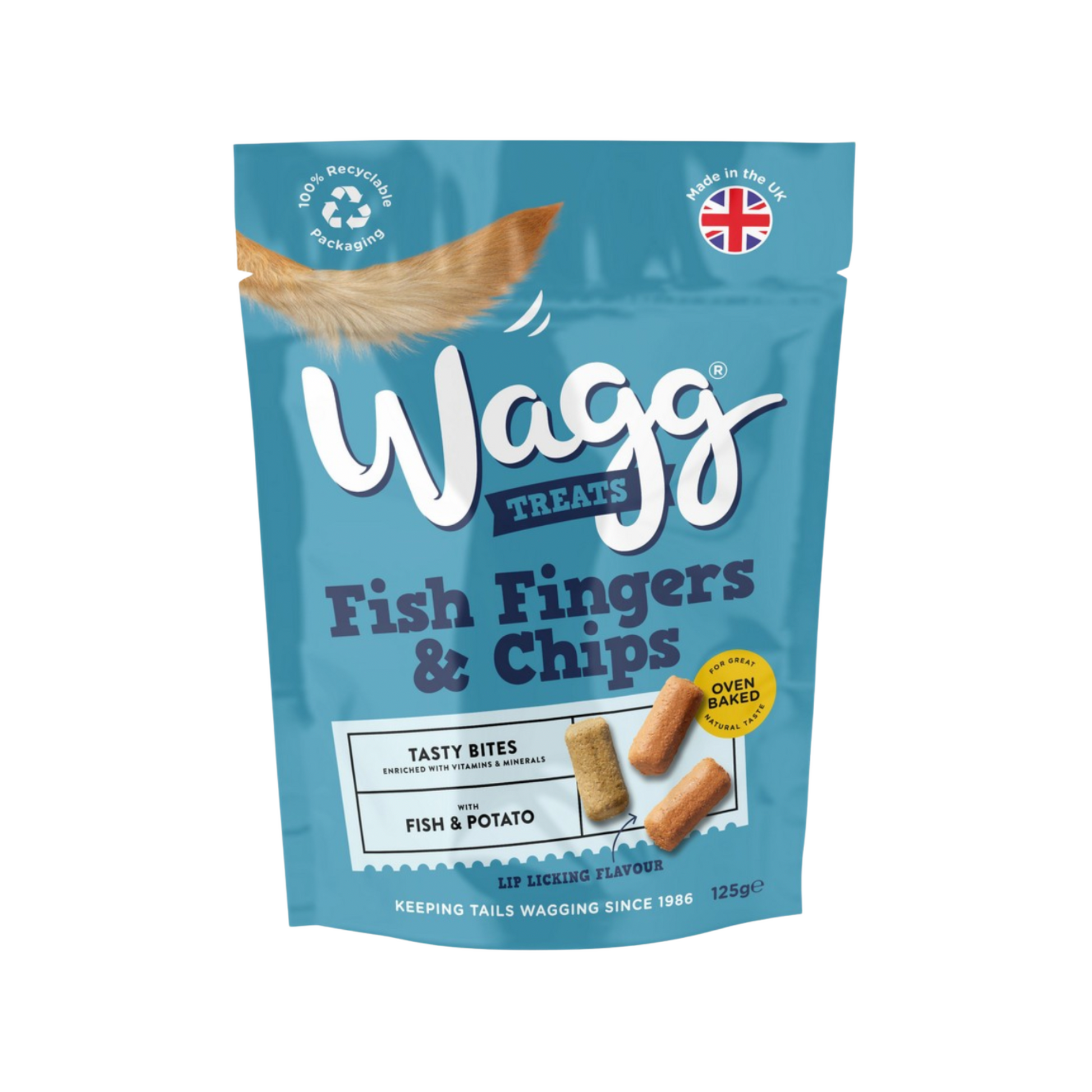 Wagg Dog Treats Fish Fingers Chips Tasty Bites 125g
