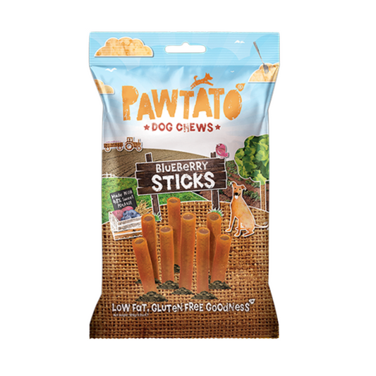 Pawtato Blueberry Sticks Dog Chews Pack Of 8, 120g