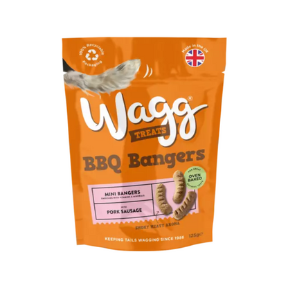 Wagg BBQ Bangers Dog Treats With Pork Sausage Mini Bangers 125g