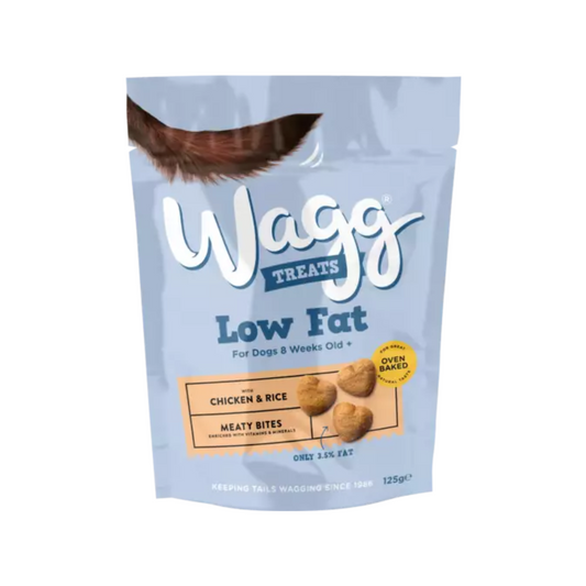 Wagg Low Fat Dog Treats With Chicken & Rice Meaty Bites 125g