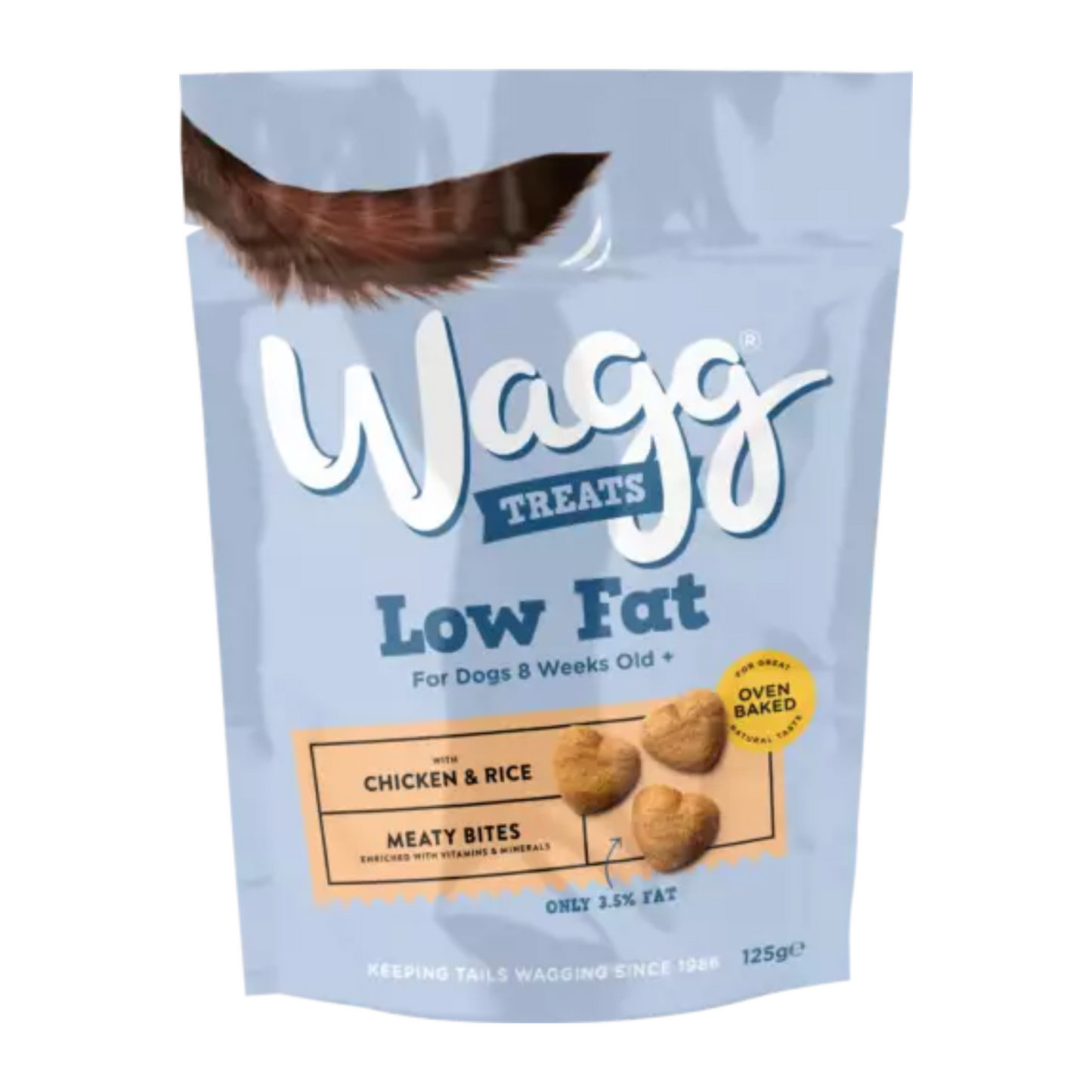 Wagg Low Fat Dog Treats With Chicken & Rice Meaty Bites 125g