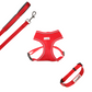 Doodlebone Originals Airmesh Bundle Set Dog Lead, Collar & Harness Ruby Red