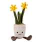 Nandog Pet Gear Daffodil Flower Pot Soft Plush Squeaky Stuffed Toy