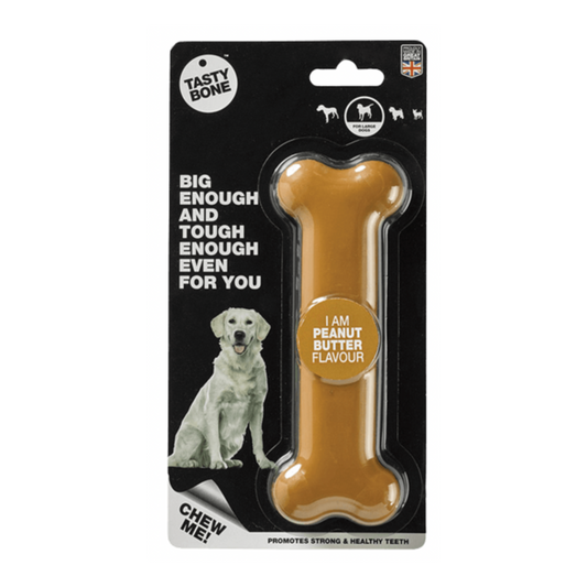 TastyBone Nylon Peanut Butter Flavour Dog Chew Bone Puppy, Toy, Small, Large