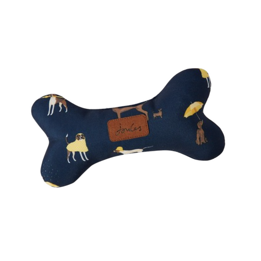 Rubber Football Chew Toy with Tug Rope for Dogs Navy Blue