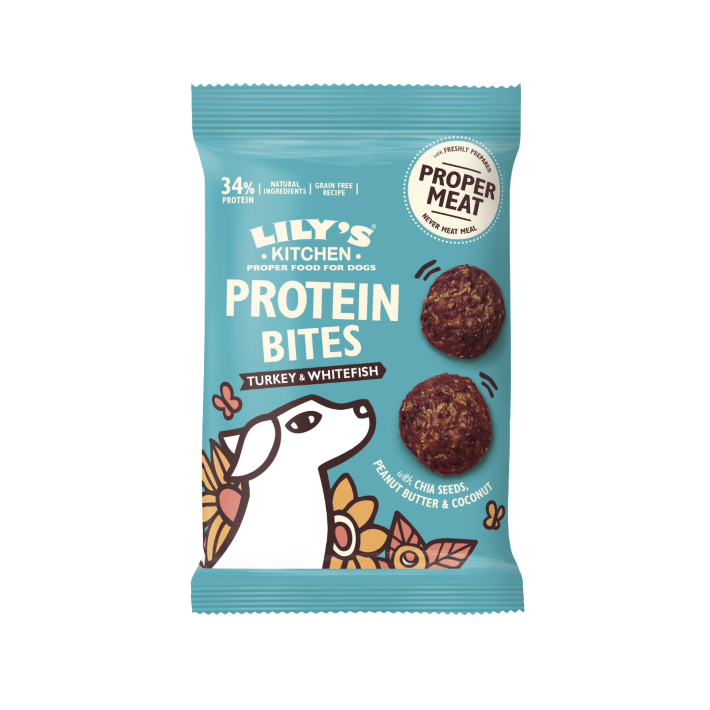 Lilys Kitchen Protein Bites For Dogs Turkey & Whitefish 40g