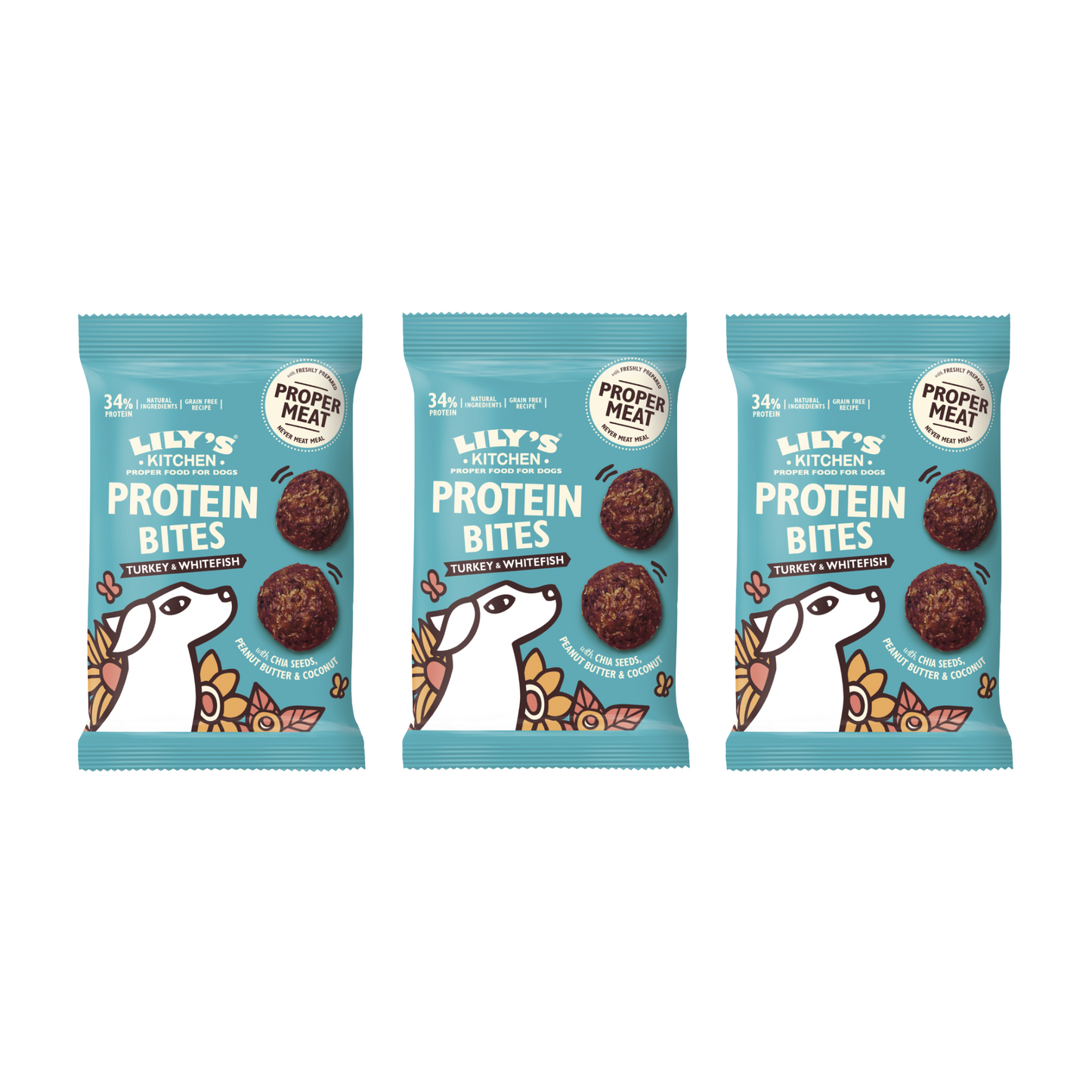 Lilys Kitchen Protein Bites For Dogs Turkey & Whitefish 40g