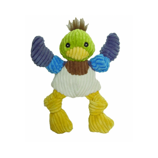 Hugglehounds Dilly Duck Tough Knottie Doy Toy With 5 Squeakers