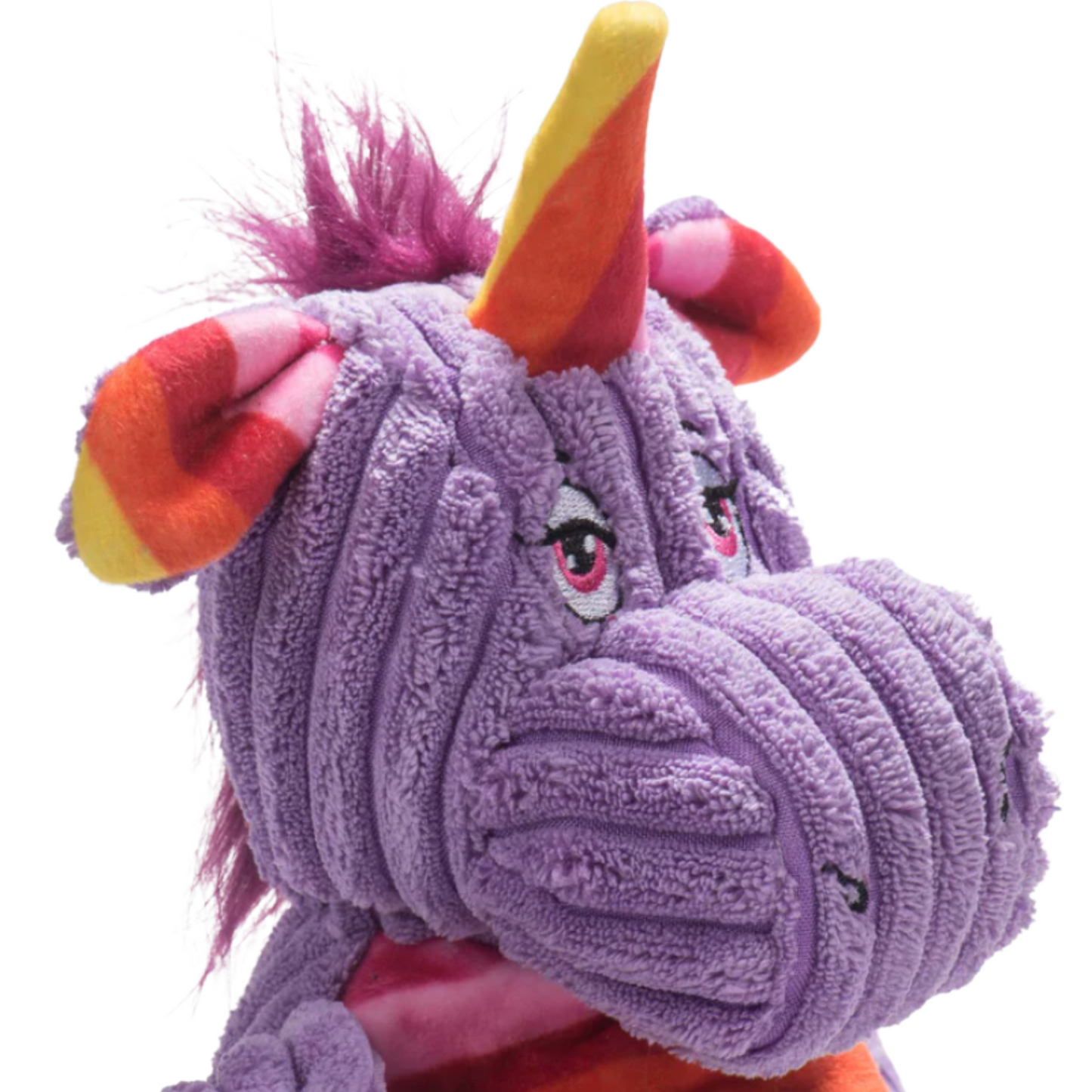 Hugglehounds Rainbow Unicorn Tough Knottie Doy Toy With 5 Squeakers