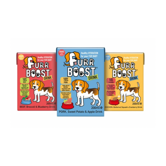 Furr Boost Drinks For Dogs Healthy Hydration In 3 Tasty Flavours Taster Pack 3 x 200ml