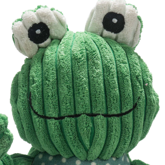 Hugglehounds Fergie Frog Tough Knottie Doy Toy With 5 Squeakers