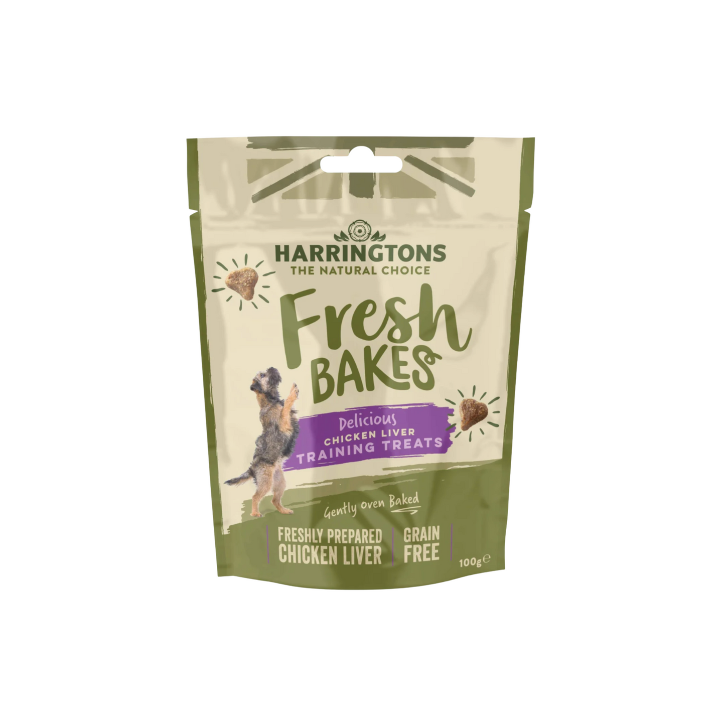 Harringtons Fresh Bakes Grain Free Chicken Liver Dog Treats 100g