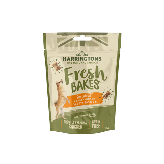 Harringtons Roast Chicken Tasty Bones Dog Treats 100g
