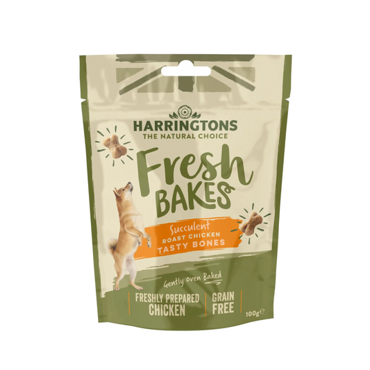 Harringtons Roast Chicken Tasty Bones Dog Treats 100g