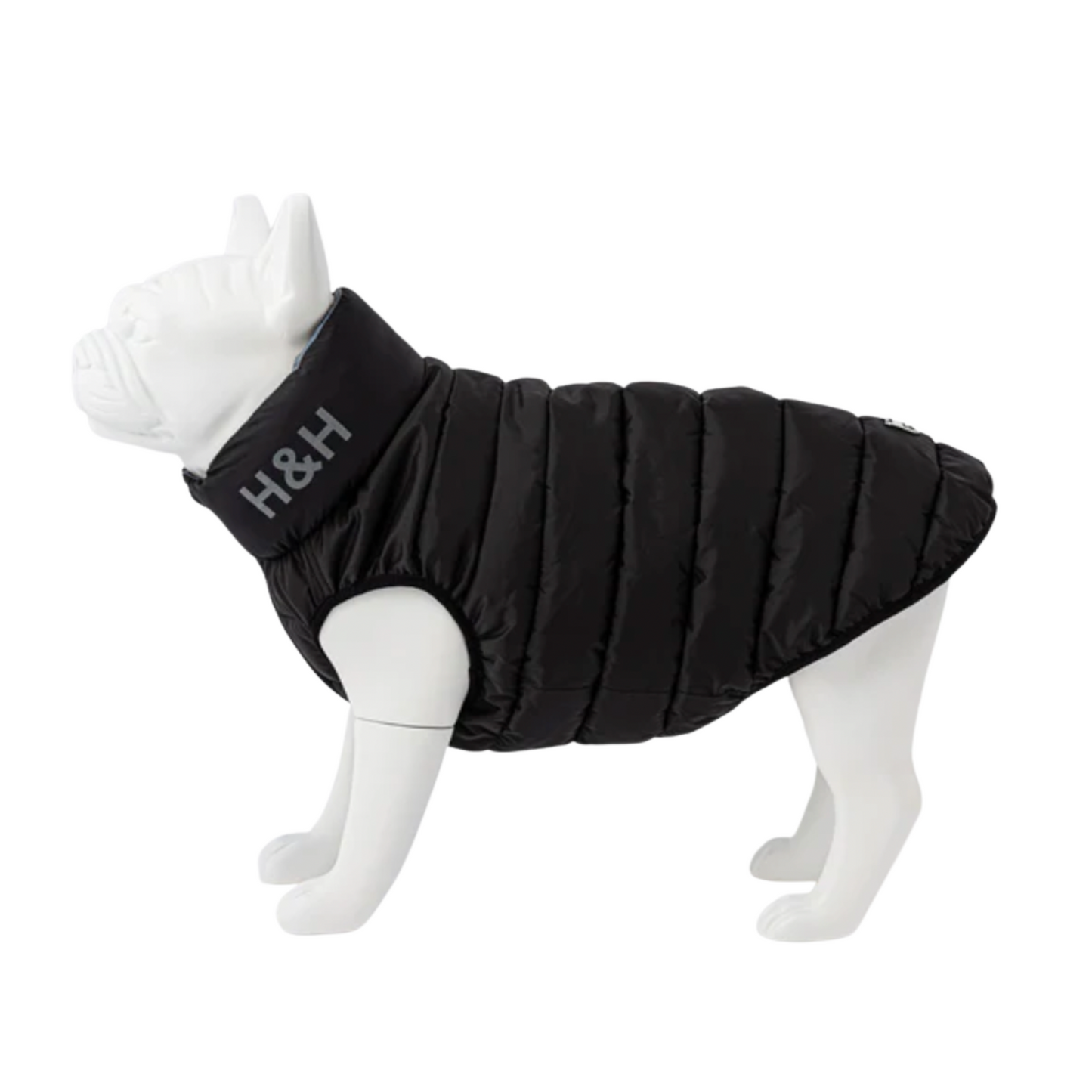 Hugo & Hudson Dog Puffer Jacket Reversible Black & Grey