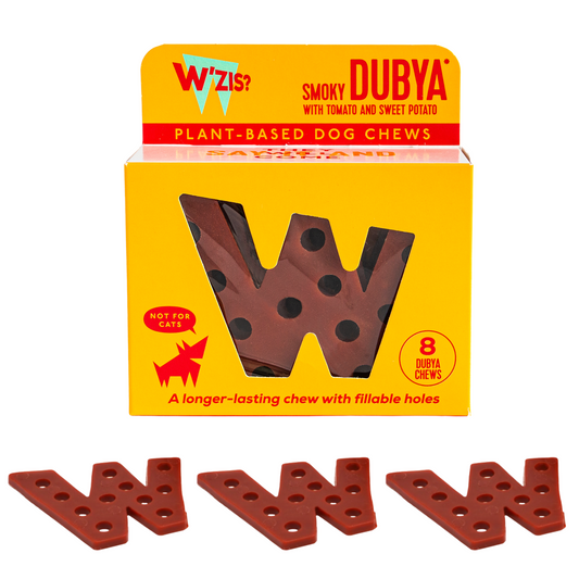 Wzis Dubya Dog Chews Peanut Butter & Smoked Flavour With Holes And Grooves To Add Spreadables