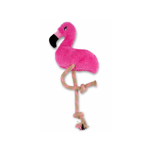 Beco Hemp Rope Flamingo Squeaky Tug Toy Medium & Large