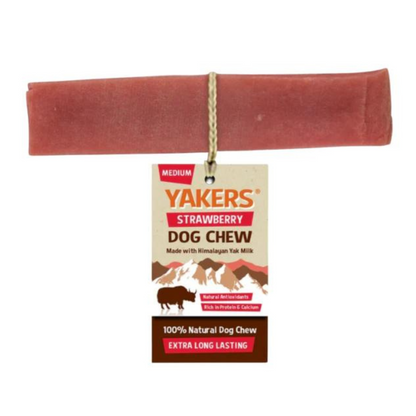 Yakers Dog Chew Strawberry Flavour Medium 70g & Extra Large 140g