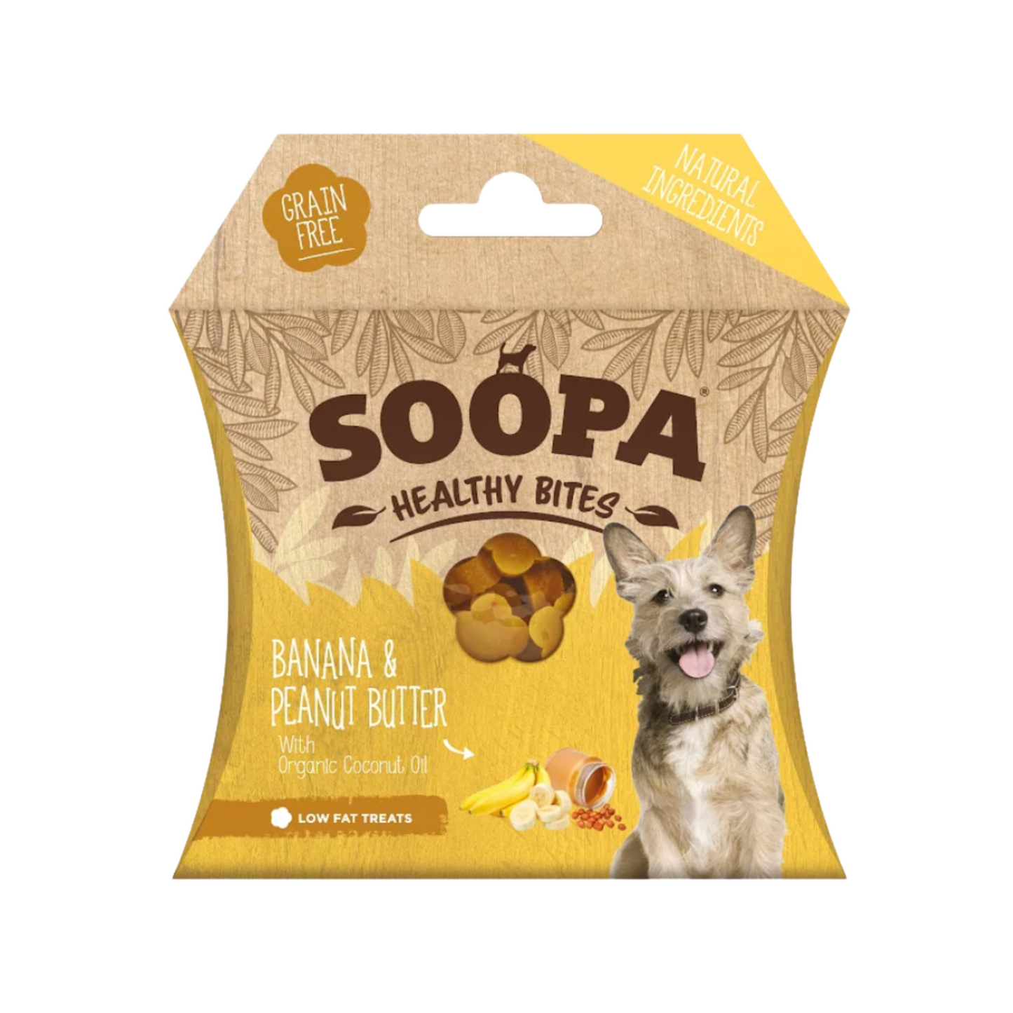 Soopa Banana & Peanut Butter Healthy Bites Dog Treats 50g