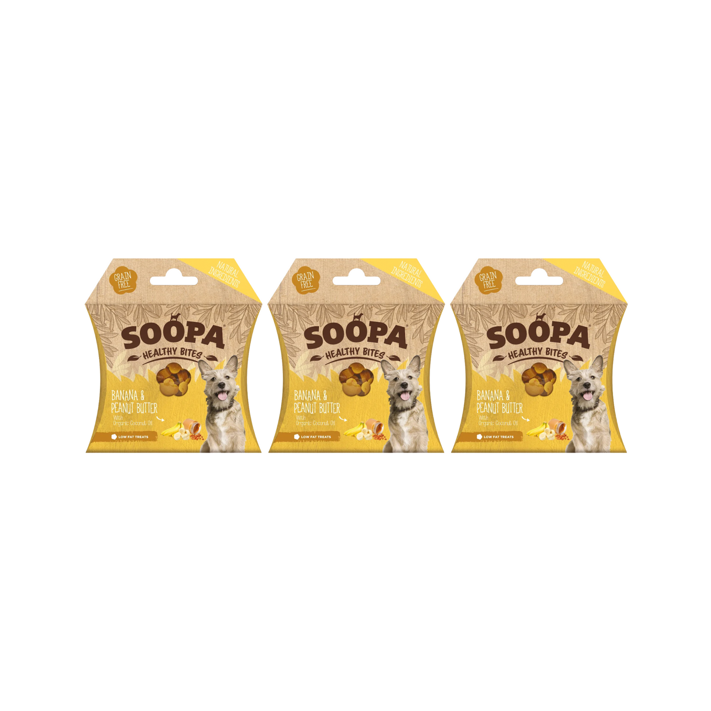 Soopa Banana & Peanut Butter Healthy Bites Dog Treats 50g