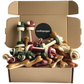 An assortment of bone shaped dog treats, nicely presented in a box and ready for gifting