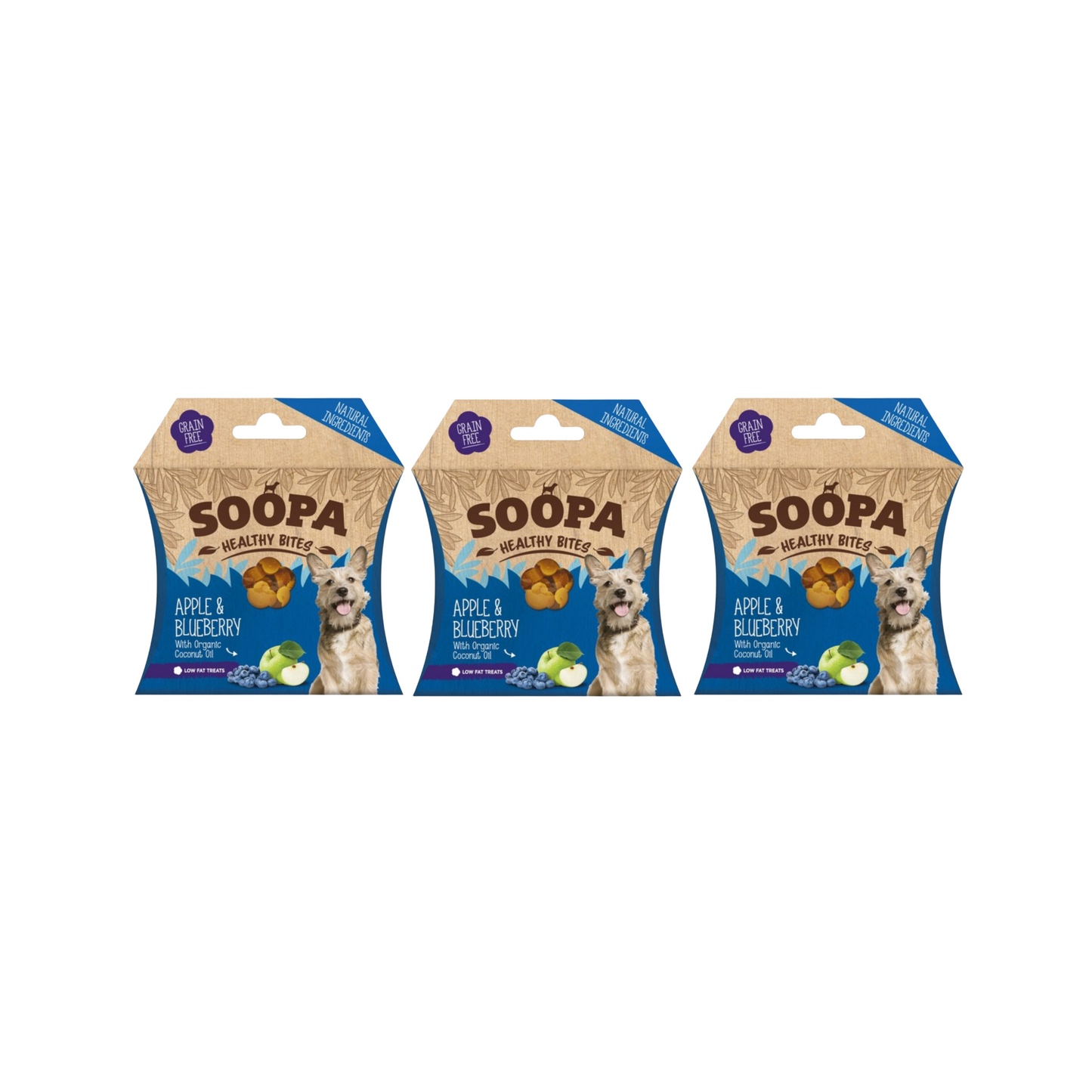 Soopa Apple & Blueberry Healthy Bites Dog Treats 50g