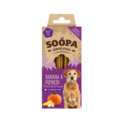 Soopa Senior Dental Sticks Dog Chews Banana, Pumpkin & Flaxseed 100g