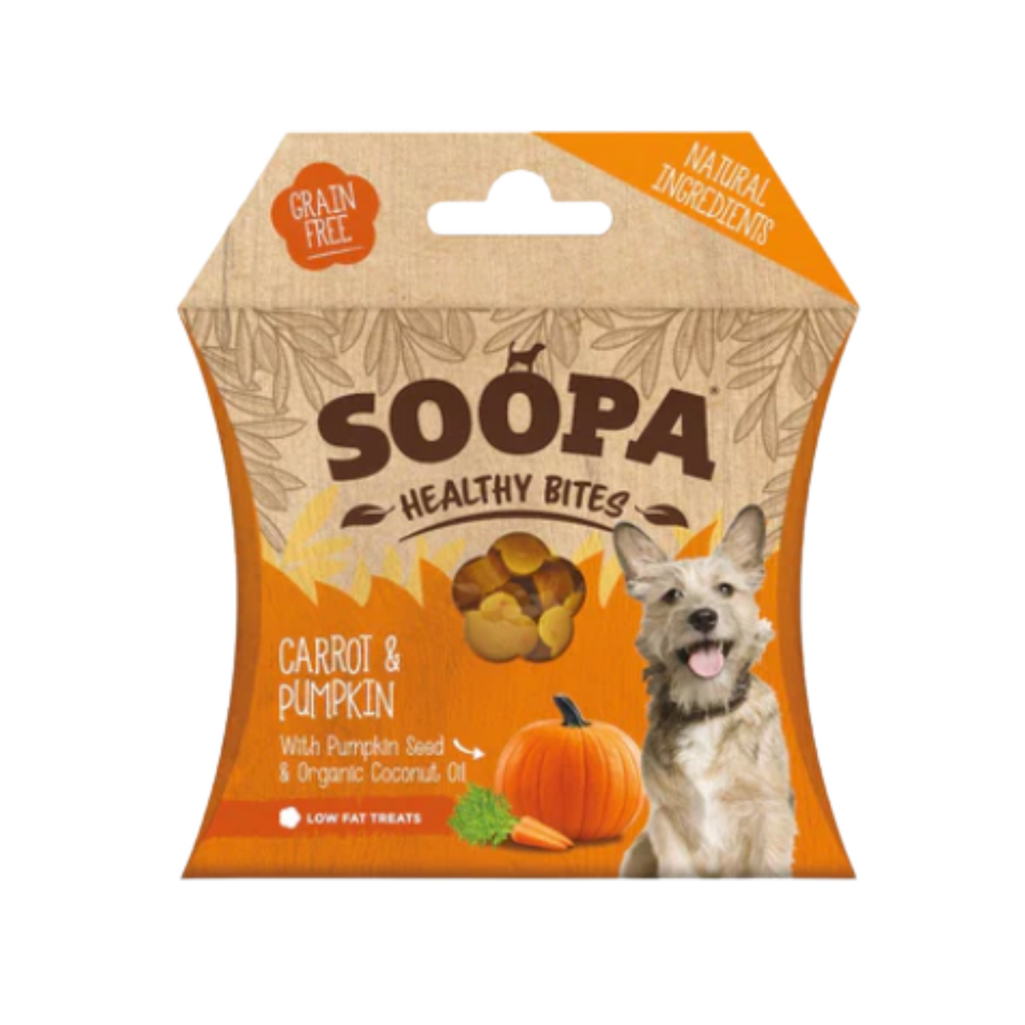 Soopa Carrot & Pumpkin Healthy Bites Dog Treats 50g