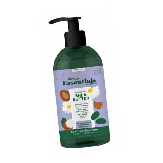 TropiClean Essentials Shea Butter Soothing Shampoo for Dogs & Puppies 473ml