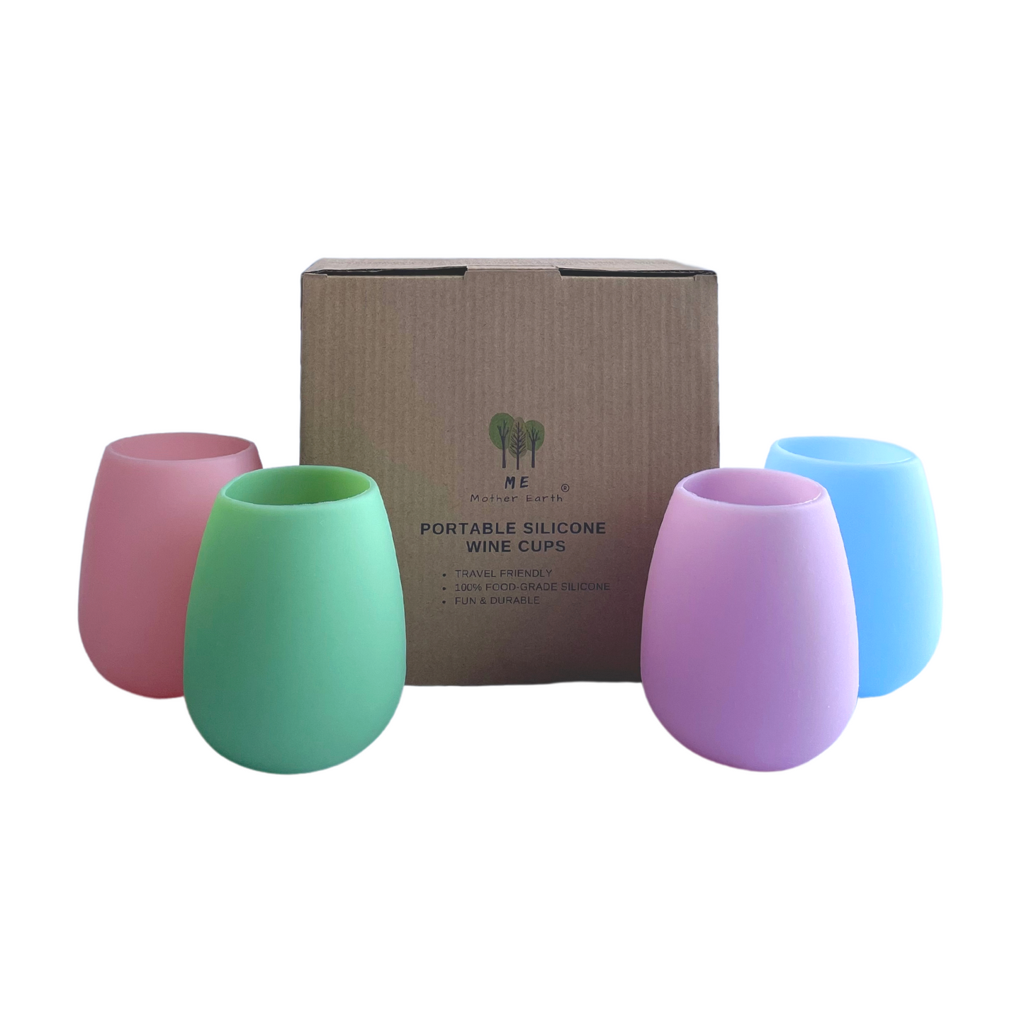 Me Mother Earth Portable Silicone Travel Wine Glasses